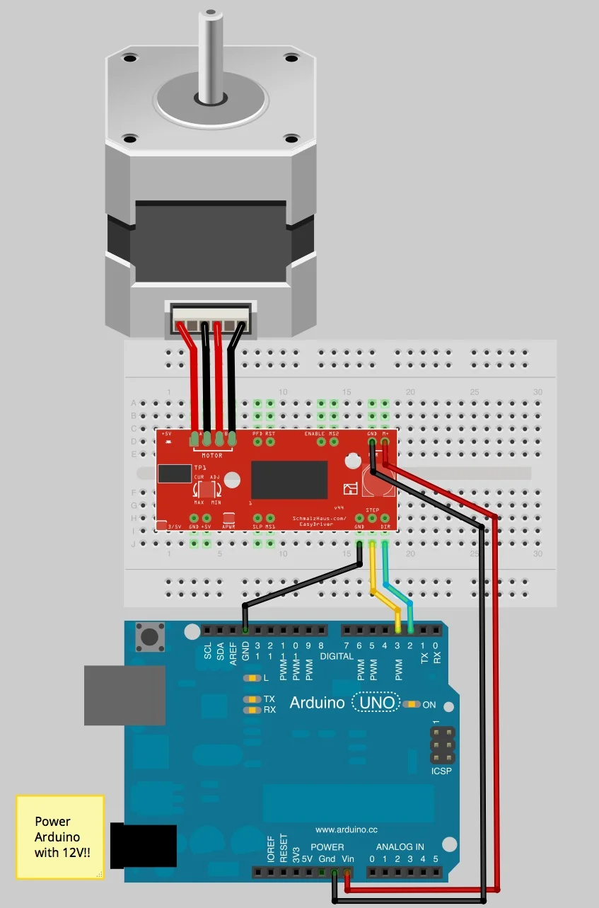 Stepper motor wiring diagram